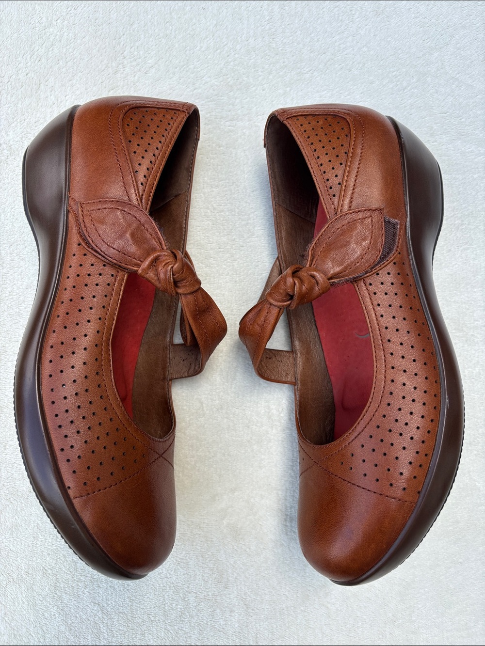 Dansko Cognac Brown Leather Deidra Mary Janes Comfort Shoes (40) 9.5 Office - Picture 4 of 9